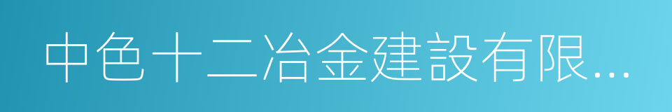 中色十二冶金建設有限公司的同義詞