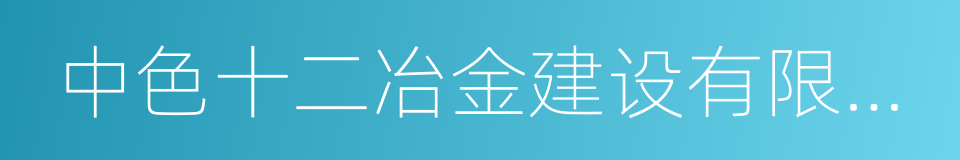 中色十二冶金建设有限公司的同义词