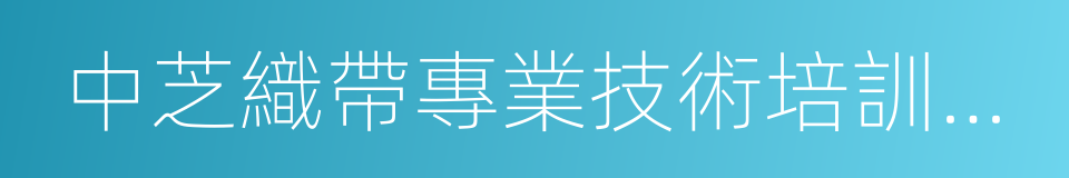 中芝織帶專業技術培訓中心的同義詞