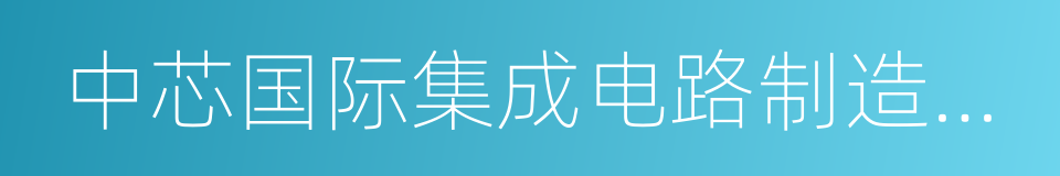 中芯国际集成电路制造有限公司的同义词