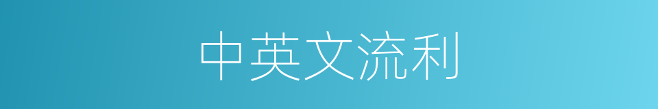 中英文流利的同义词