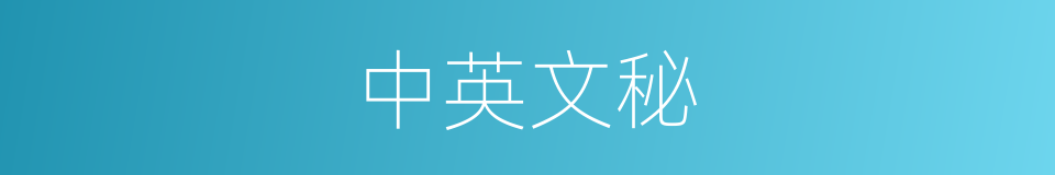 中英文秘的同义词