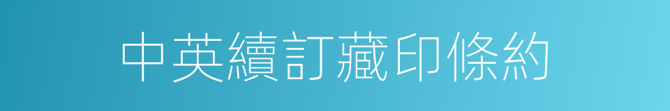 中英續訂藏印條約的同義詞