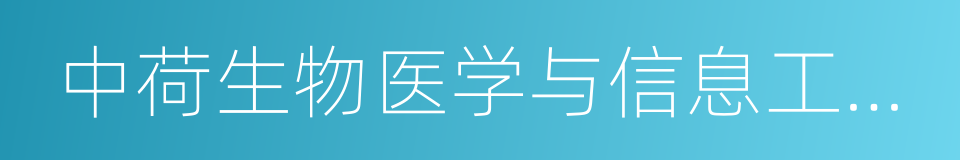 中荷生物医学与信息工程学院的同义词