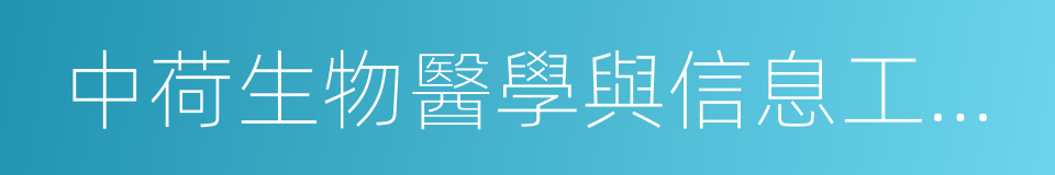 中荷生物醫學與信息工程學院的同義詞