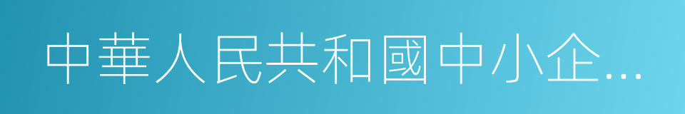 中華人民共和國中小企業促進法的同義詞