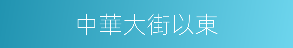 中華大街以東的同義詞