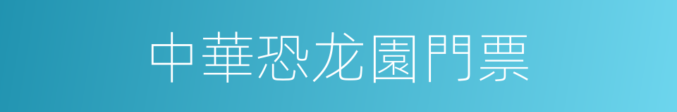 中華恐龙園門票的同義詞