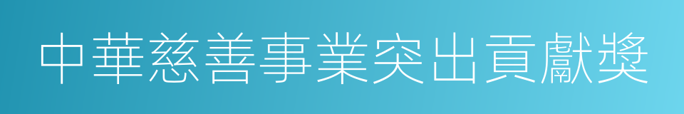 中華慈善事業突出貢獻獎的同義詞