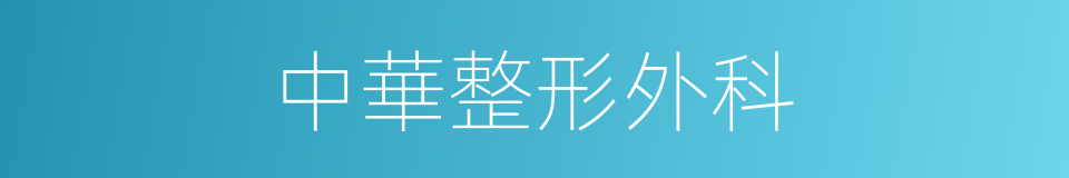 中華整形外科的同義詞
