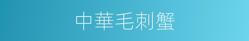 中華毛刺蟹的同義詞
