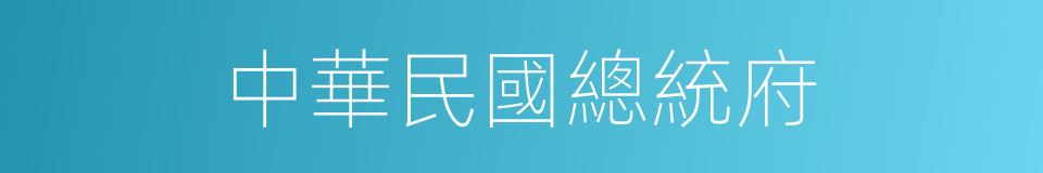 中華民國總統府的同義詞