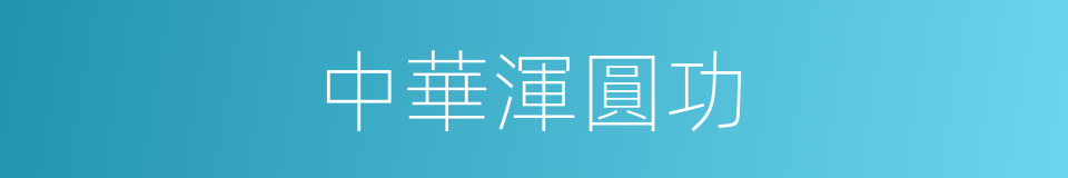 中華渾圓功的同義詞