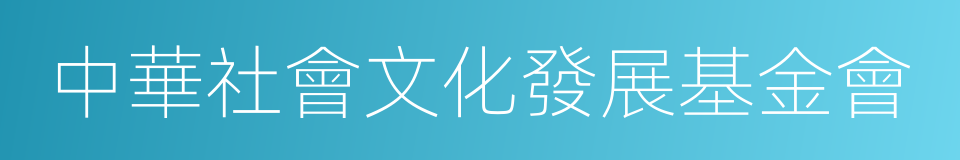 中華社會文化發展基金會的同義詞