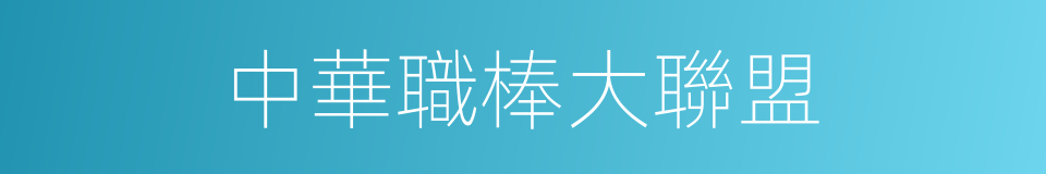 中華職棒大聯盟的同義詞