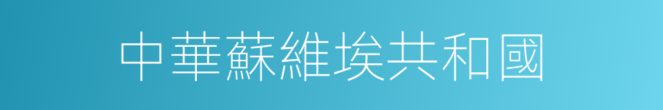 中華蘇維埃共和國的同義詞