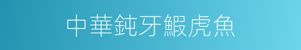 中華鈍牙鰕虎魚的同義詞