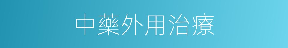 中藥外用治療的同義詞
