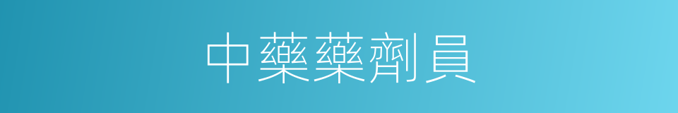 中藥藥劑員的同義詞
