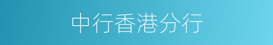 中行香港分行的同义词