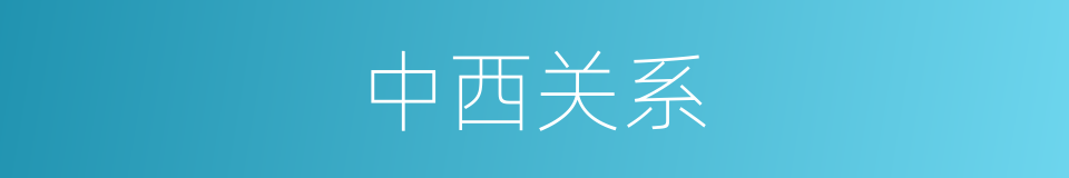 中西关系的同义词