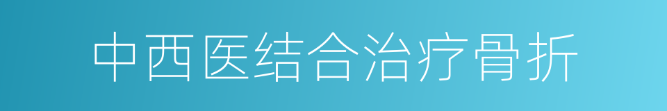 中西医结合治疗骨折的同义词