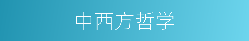 中西方哲学的同义词