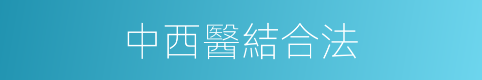 中西醫結合法的同義詞