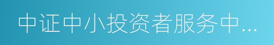 中证中小投资者服务中心有限责任公司的同义词