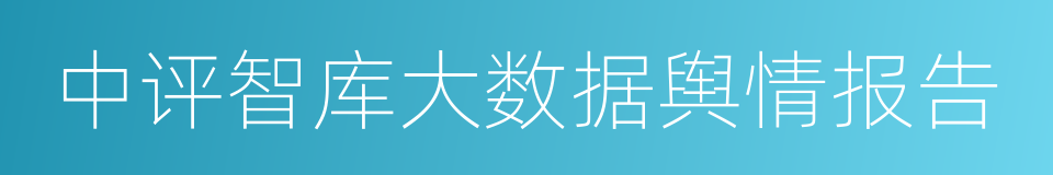 中评智库大数据舆情报告的同义词