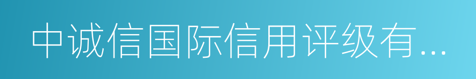 中诚信国际信用评级有限公司的同义词