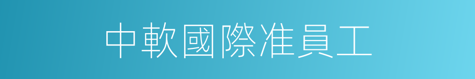 中軟國際准員工的同義詞