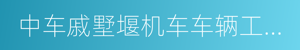 中车戚墅堰机车车辆工艺研究所有限公司的同义词