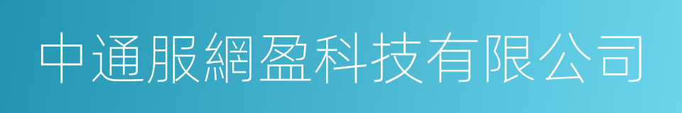 中通服網盈科技有限公司的同義詞