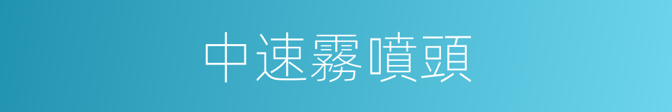 中速霧噴頭的同義詞