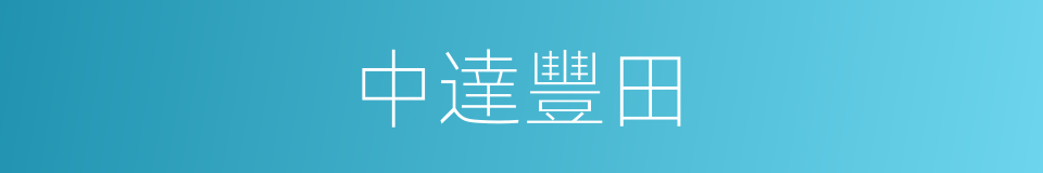 中達豐田的同義詞