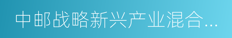 中邮战略新兴产业混合型证券投资基金的同义词