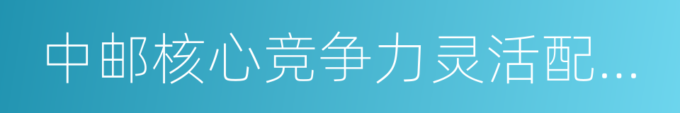 中邮核心竞争力灵活配置混合型证券投资基金的同义词