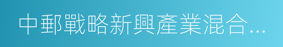 中郵戰略新興產業混合型證券投資基金的同義詞