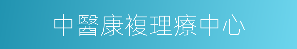 中醫康複理療中心的同義詞