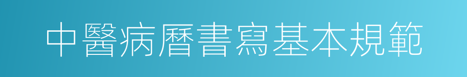 中醫病曆書寫基本規範的同義詞