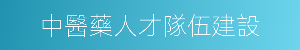 中醫藥人才隊伍建設的同義詞