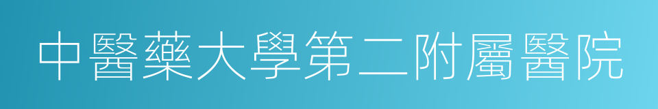 中醫藥大學第二附屬醫院的同義詞