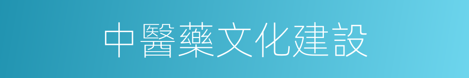 中醫藥文化建設的同義詞