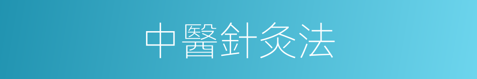 中醫針灸法的同義詞
