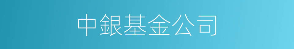 中銀基金公司的同義詞