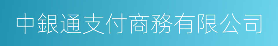 中銀通支付商務有限公司的同義詞