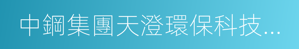 中鋼集團天澄環保科技股份有限公司的同義詞