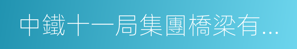 中鐵十一局集團橋梁有限公司的同義詞