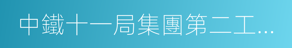 中鐵十一局集團第二工程有限公司的同義詞